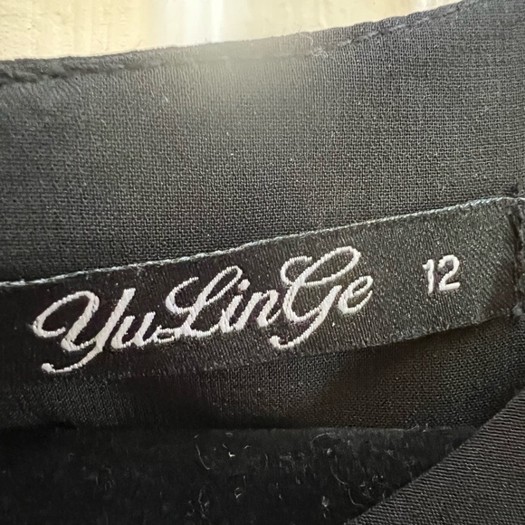 YuLinGe Black Cream Polka Dot 50s Style Fit Flare Midi Dress 12 - Picture 3 of 4